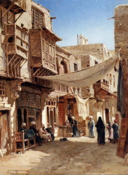John Varley : A Street In Boulaq Near Cairo